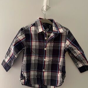 Tommy Hilfiger Kids Plaid Shirt - Navy, White, and Red